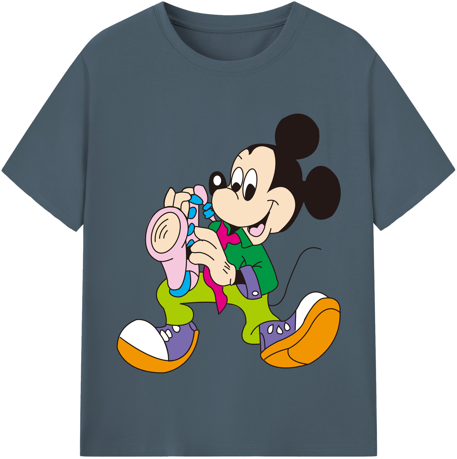 （画像用） ミッキーマウス Mickey Mouse 綿100％半袖Tシャツ（フロントプリント）